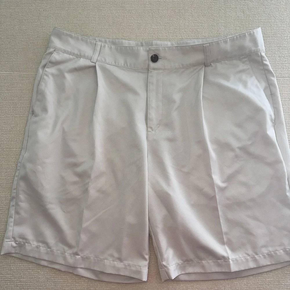 Adidas Golf‎ Shorts Mens 38 Tan Climalite Pleated Performance Khaki Activewear